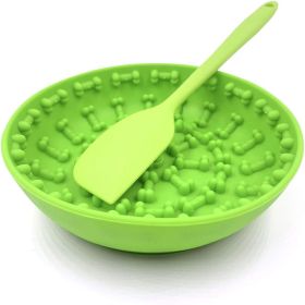 Silicone pet bowl anti-choking pet slow food bowl dog supplies silicone pet slow food bowl (Select: BD055-green)