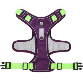 dog Harnesses; Cross border New Pet Towing Rope Vest Large Dog Chest Strap Reflective Explosion proof Flushing Dog Towing Rope (Colour: purple, Specification (L * W): L)