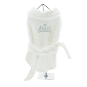 Luxury Dog Bath Robe (Color: Silver Tiara, size: X-Small)